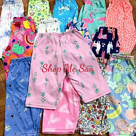 Quần legging lửng đùi bé gái chất cotton vải xuất dư size 8-18kg