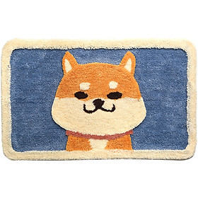 Mua Thảm Lau Chân Lông Xù Chống Trượt Hình Chó Shiba Siêu Mềm Mại 45x65cm