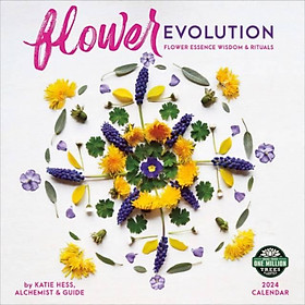 Sách - Flower Evolution 2024 Calendar - Flower Essence Wisdom & Rituals by Katie Hess (UK edition, paperback)