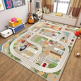Thảm giao thông cho bé ship HOẢ TỐC HCM thảm chơi cho bé Loại dày Hình bãi đỗ xe ô tô - Mẫu 926 size 120*160cm