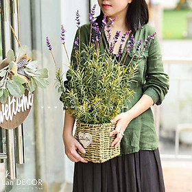 GIỎ HOA LAVENDER PHONG CÁCH VINTAGE LAN DECOR - CC529