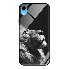 Ốp kính cường lực cho iPhone XR Sư Tử Trắng Đen - Hàng chính hãng