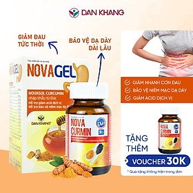 Combo Viên Uống Tinh Chất Nghệ Hỗ Trợ Giảm Đau Dạ Dày Novacurmin Hủ 30v + Gói Uống Hỗ Trợ Giảm Đau Dạ Dày Novagel