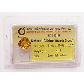 Mua Mặt đá thạch anh vàng citrine kiểm định tự nhiên mài giác trái tim