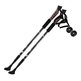 2x Anti-Slip Trekking Walking Sticks Ultralight Camping Hiking Poles Canes