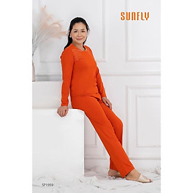 SP1959 ĐỒ BỘ MẶC NHÀ COTTON ÁO DÀI QUẦN DÀI