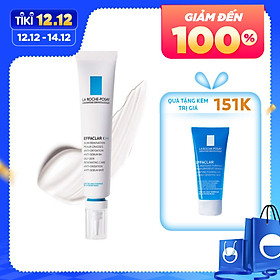 Bộ đôi kem dưỡng giúp giảm mụn đầu đen, giảm bóng nhờn La Roche-Posay Effaclar K+ 40ml và Gel rửa mặt dành cho da dầu mụn Effaclar Gel 50ml
