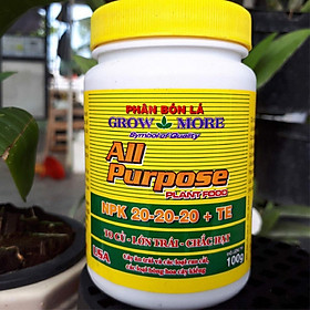 Mua Phân bón lá GROW MORE NPK 20-20-20+TE dành riêng cho Phong lan và cây cảnh hủ 100gr