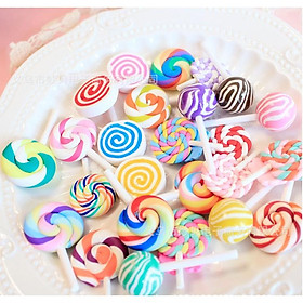Chuyên Charm * Túi combo 30 charm kẹo mút cầu vồng các loại cho các bạn trang tri vỏ ốp điện thoại, DIY