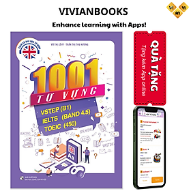 Hình ảnh Sách 1001 Từ vựng tiếng Anh thông dụng cho kỳ thi Vstep (B1), IELTS (band 4.5), TOEIC 450, B1 Preliminary (PET), Aptis và cho học sinh trung học cơ sở, trung học phổ thông