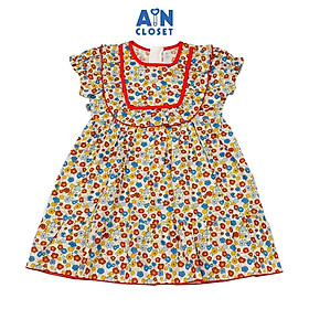 Đầm bé gái hoạ tiết Hoa Nhí Đỏ Cotton - AICDBG0S24YA - AIN Closet