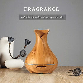 Mua Máy Khuếch Tán Tinh Dầu Vân Gỗ Siêu Âm Cap Cấp TUYLIP Flower Có Remote điều khiển từ xa | Trang Trí Và Làm Thơm Phòng