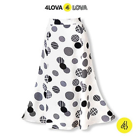Chân váy đuôi cá 4LOVA chất vải lụa Hàn chấm bi phối màu trẻ trung năng động