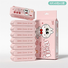 Mua PVN33385 1 gói trong có 8 túi khăn giấy ướt mini tiện dụng cho bé T2