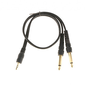 3.5mm Male To Double 6.5mm Male Audio Aux Splitter Cord For Amplifer Guitar