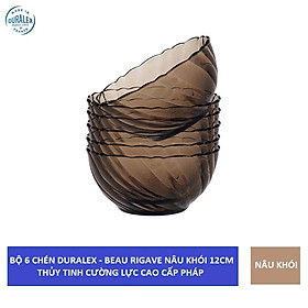 {Hàng chính hãng} Bộ 6 chén Duralex - Beau Rigave 12cm Thủy tinh cường lực cao cấp Pháp