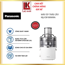 Máy ép trái cây Panasonic MJ-CB100WRA- Ép nhanh, nghiền kiệt với mâm xay 100% kim loại - Cs 1000W - Hàng chính hãng