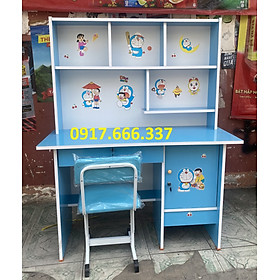 Bộ bàn ghế học sinh màu xanh dương cho bé 1mx1m45 tặng kèm hình dán Doraemon cho bé - NTQH03