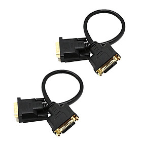 2Pack 24+1 Pins DVI-D to DVI-D M /F Cable Cord Adapter Convertor for Monitor PC Video Adapter