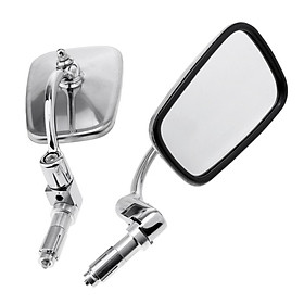 1 Pair Motorcycle Handlebar Rearview Mirrors CNC 7/8 Inch Stainless Steel