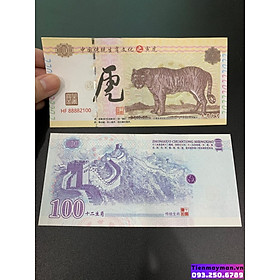 Mua Tiền hình con Cọp Trung Quốc 100 tệ lưu niệm   cùng bao lì xì