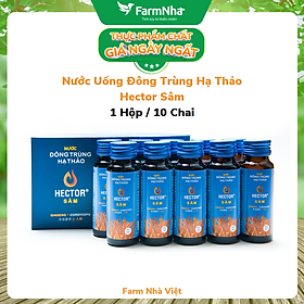 Nước Đông Trùng Hạ Thảo Hector Sâm ( Hộp 10 chai ) - Bổ Sung Năng Lượng, Tăng Cường Sinh Lý Và Sinh Lực Cho Người Làm Việc Cường Độ Cao, Chơi Thể Thao