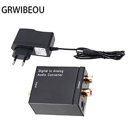 Bộ chuyển đổi Grwibeou DAC Bộ chuyển đổi âm thanh kỹ thuật số sang analog Cáp quang Toslink Tín hiệu đồng trục sang Bộ giải mã âm thanh RCA R/L Bộ khuếch đại Màu sắc: CẮM EU