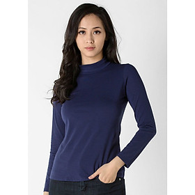 Áo giữ nhiệt nữ dài tay cổ cao Vicci vải cotton co giãn, mềm mịn ôm dáng màu