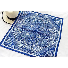 Khăn turban vuông hoạ tiết size 58x58cm Khăn bandana hoa văn bông hoa
