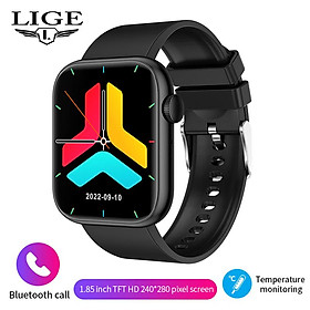 Lige Bluetooth Gọi xem thông minh Men Men Sport Đèn pin Đồng hồ Nhiệt độ tim Nhiệt độ huyết áp đồng hồ thông minh cho Android