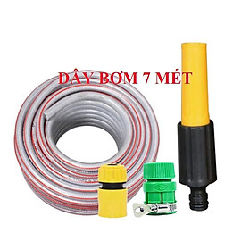 ️ Bộ dây vòi xịt nước rửa xe, tưới cây , tăng áp 3 lần, loại 7m, 10m 206622-5 cút sập, nối nhựa