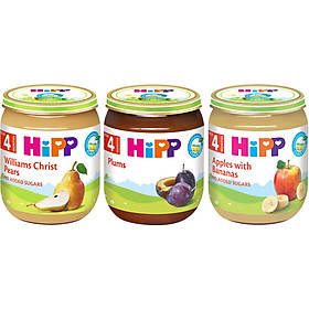 Combo 3 Dinh Dưỡng Đóng Lọ HiPP Lê Williams - Mận Tây - Chuối Táo (125g/Lọ)