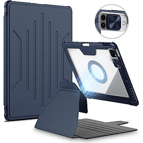 Bao da cho iPad Air 6 11 inch & iPad Air 6 13 inch 2024 Nillkin Bumper SnapSafe Case Tích hợp khe cắm bút, Nắp tháo rời từ tính điều chỉnh tự do ở mọi góc 360 - Hàng Chính Hãng