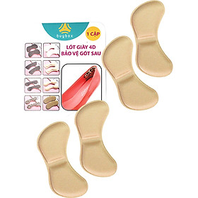 Bộ 2 cặp lót giày 4D bảo vệ gót chân và chống tuột gót giày (loại bầu) - buybox - BBPK54