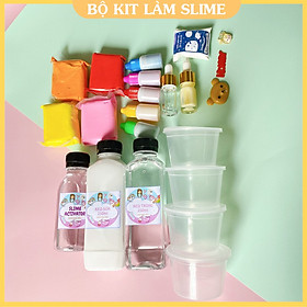 Bộ Kit Làm Cloud Slime - Nguyên Liệu Làm Slime - Bộ kit làm slime bơ trắng kèm chai màu, dụng cụ tự làm chất nhờn giá rẻ, bộ làm slime bơ hủ to cute cho bé, đồ chơi slime bơ thỏa sức sáng tạo - Phát H