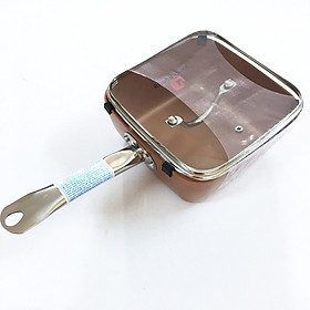 Quánh vuông nắp kính cao cấp hợp kim tráng men đáy từ chống dính 20x20cm SC_G2020M