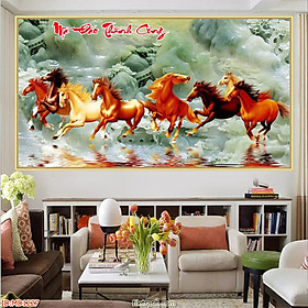 Mua Tranh Bát Mã Truy Phong Đem Tài Lộc Cho Gia Chủ  - Tranh Canvas Treo Tường Phong Thủy