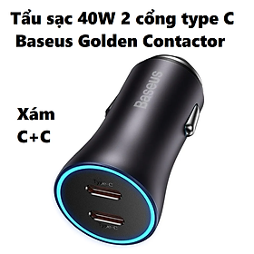 Mua Tẩu sạc ô tô 40W 2 cổng C+U / U+U Baseus Golden Contactor Pro CCJDZ-CX (CCJD-0G)_Hàng chính hãng