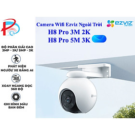 Camera Wifi Ngoài Trời EZVIZ H8 Pro 2K 3K Siêu Nét, Màu Ban Đêm - Hàng chính hãng