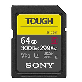 Thẻ nhớ Sony 64GB tốc độ ghi tối đa 299 MB/s SF-G Tough UHS-II SDHC | Hàng Chính Hãng