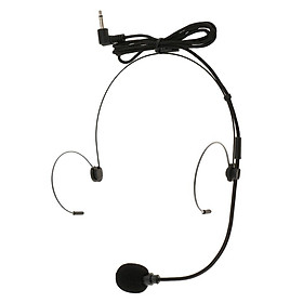 2-6pack Double Ear Hook Wired Headset Headworn Microphone Black 3.5mm Right