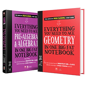 Hình ảnh sách Sách - Everything you need to ace Geomistry, prealgebra and algebra1 - Sổ Tay Hình Học Và Sổ Tay Đại Số - Á Châu Books, Bìa Cứng, In Màu ( Tiếng Anh, Bộ 2 cuốn )