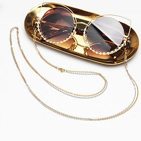 Dây đeo gọng kính mix màu bạc và vàng 2 lớp phong cách nổi bật sao Hoa ngữ cá tính unisex