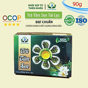 Đặc Sản Đồng Tháp - Trà tâm sen túi lọc Mộc sắc hỗ trợ mất ngủ hộp 30 túi lọc 3gram, Tim sen Siêu thị thiên nhiên - OCOP 4 SAO