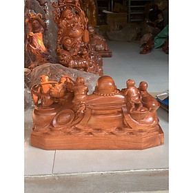 Tượng Phật Di Lặc bằng gỗ hương đá liền khối kt 60×30×30cm