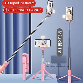 Mua Gậy Chụp Hình CV Xoay 360 Độ Kiêm Giá Đỡ 3 Chân Tripod  Điều Khiển Không Dây Bluetooth 5.0  Tích Hợp Đèn LED Siêu Sáng 2 Chế Độ  Có Thể Kéo Dài  Gập Lại Tiện Lợi - Hàng Chính Hãng