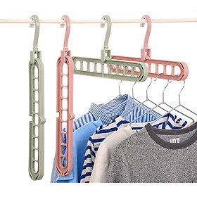 Combo 10 móc treo quần áo 9 lỗ đa năng tiện lợi, tiết kiệm không gian tủ đồ