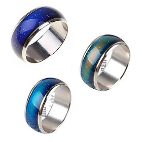 3pcs Emotion Feeling Mood Color Changeable Ring With Color Changing Chart