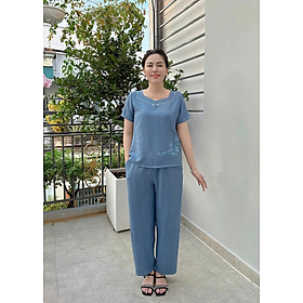 ️ Đồ Bộ Trung Niên️ Mẫu Đồ Bộ Trung Niên Thêu Hoa Văn Thổ Cẩm Trẻ Trung, Thời Trang Trung Niên Cao Cấp