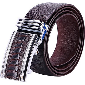 Thắt Lưng Nam Da Đà Điểu Bản Lớn Huy Hoàng HT4418 - Nâu Đất